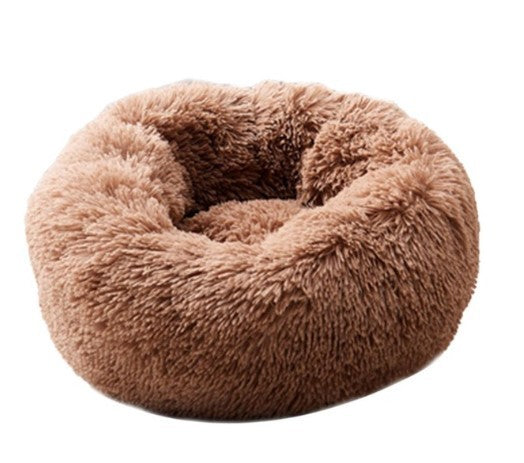 Round Fluffy Dog Bed