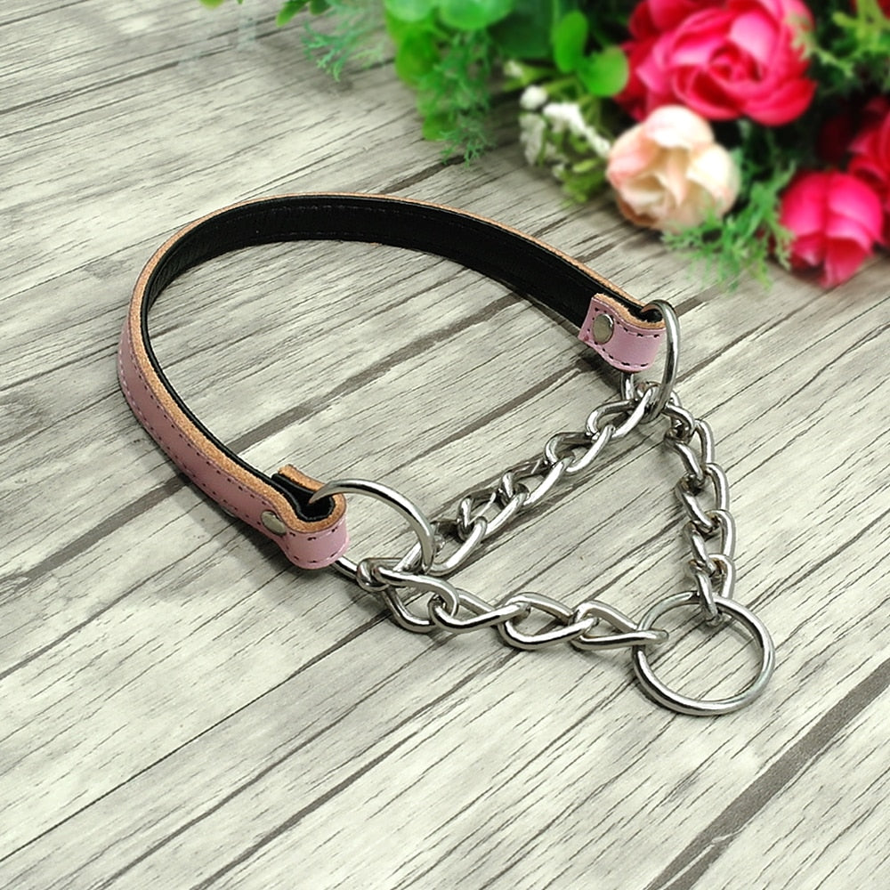 Cowhide Chain Dog Leash