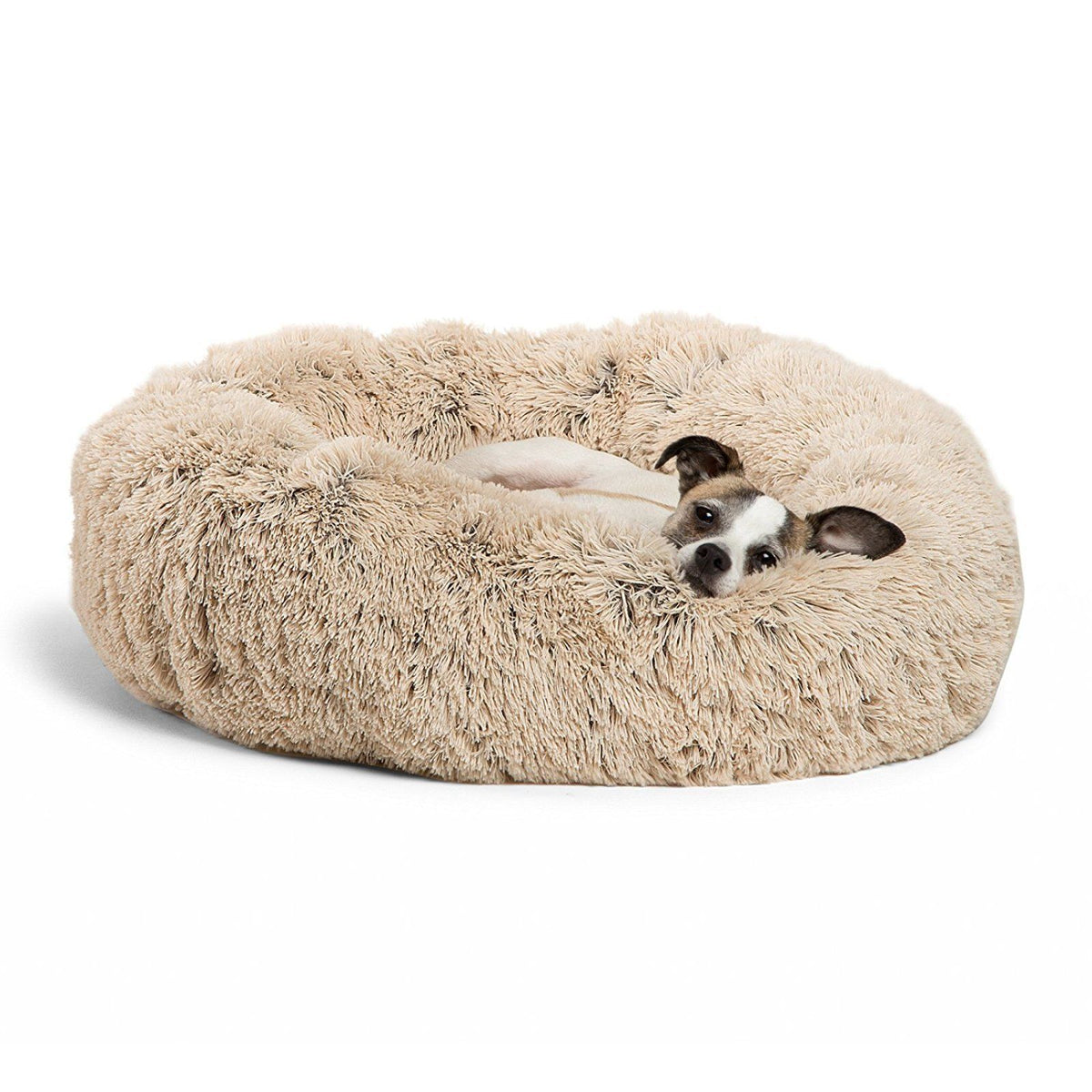 Round Fluffy Dog Bed