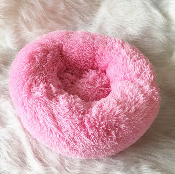 Round Fluffy Dog Bed