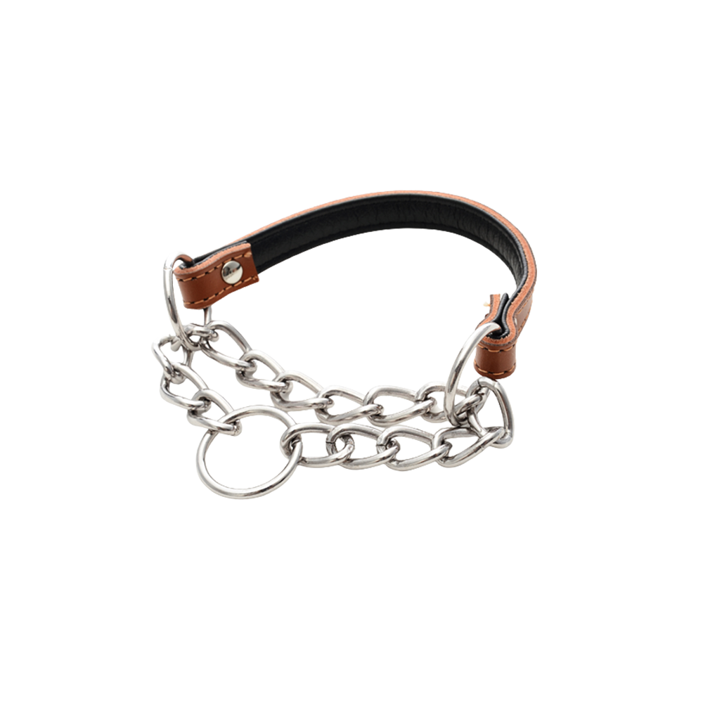 Cowhide Chain Dog Leash