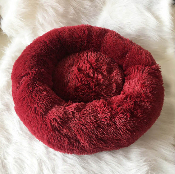 Round Fluffy Dog Bed